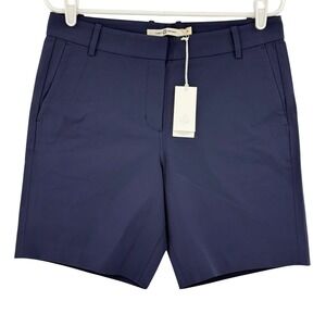 Tory Burch Sport Womens Tech Stretch Blue Twill Luxury Golf Shorts Sz 8 NWT $168